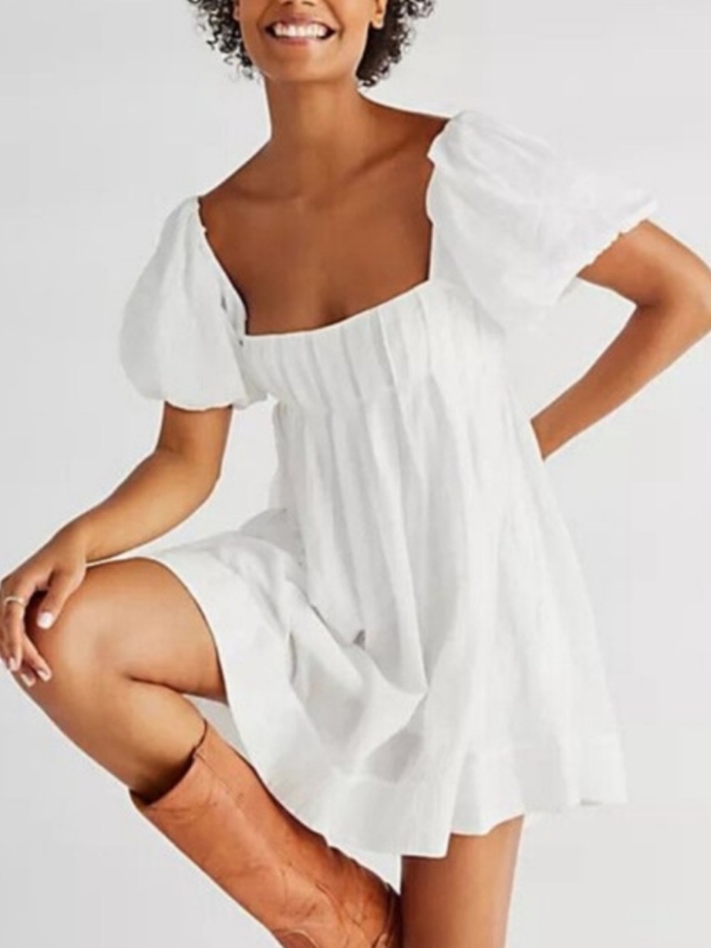 Free People Marina Crinkly Gauze Mini Dress L